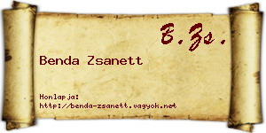 Benda Zsanett névjegykártya